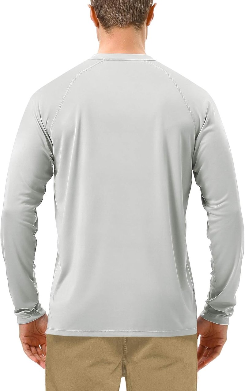 UPF 50+ UV Sun Protection Long Sleeve Shirt - Men's Rash Guard for Fishing, Hiking & Running