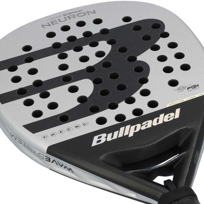 BULLPADEL Padel Racket NEURON 2025 | Professional Hybrid Shape Pala Padel | XtendCarbon 3K & MultiEva Core | Neuron Heart Stability & Wave Side Profile | Vibradrive Absorption & Hesacore Grip