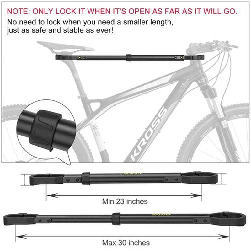 Bike Crossbar Adapter for Bike Rack (32kg/70lbs) - Top Tube Cross-Bar Adjustable - Bicycle Bike Adapter Bar for Low-Step Step-Through Bikes, BMXs, Ladies and Kids Bikes (2 PCS)