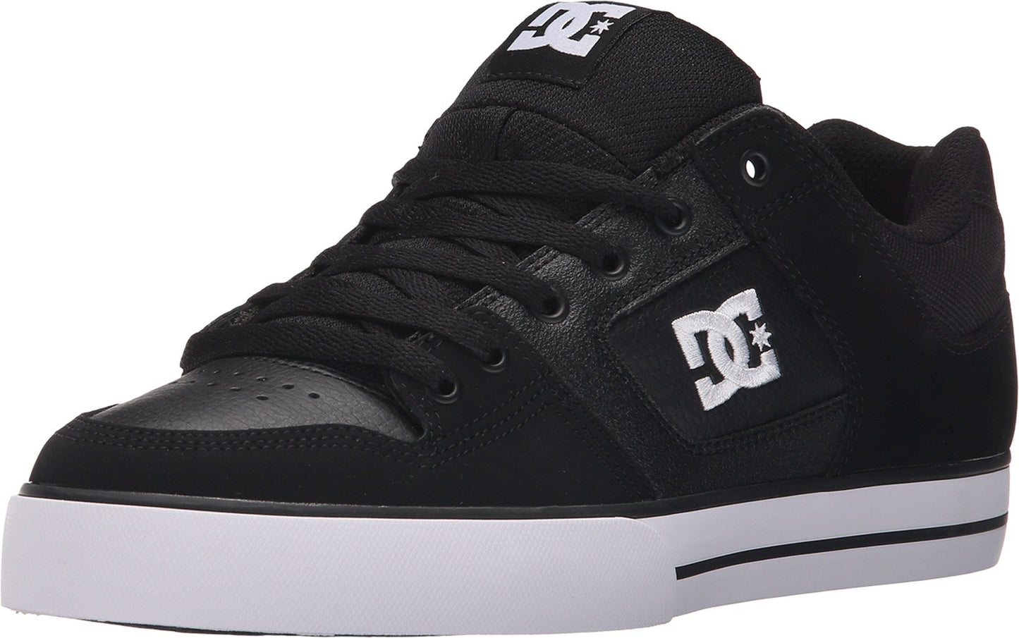 DC mens Pure Casual Skate Shoe, Black/Black/White, 10.5 US