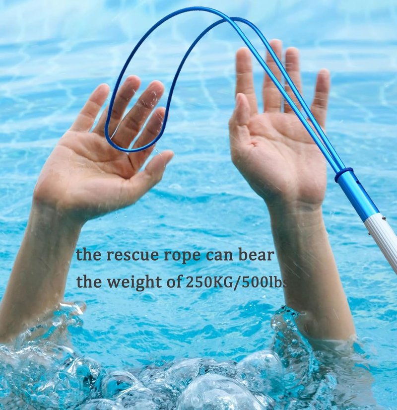 Pool Safety Hook - 12 Ft Aluminum Telescopic Rescue Pole for Swimming Pools | Essential Safety Equipment