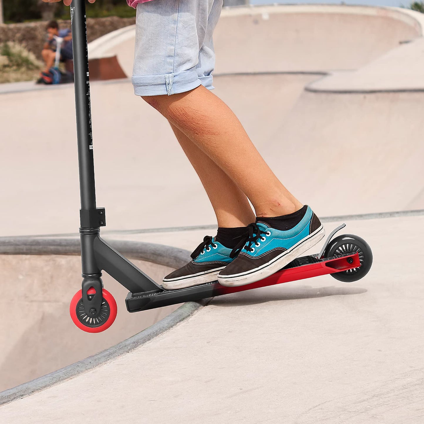 VOKUL Complete Pro Scooter for Kids Boys Girls Teens Up 6 Years - Freestyle Tricks Pro Stunt Scooter (Red)