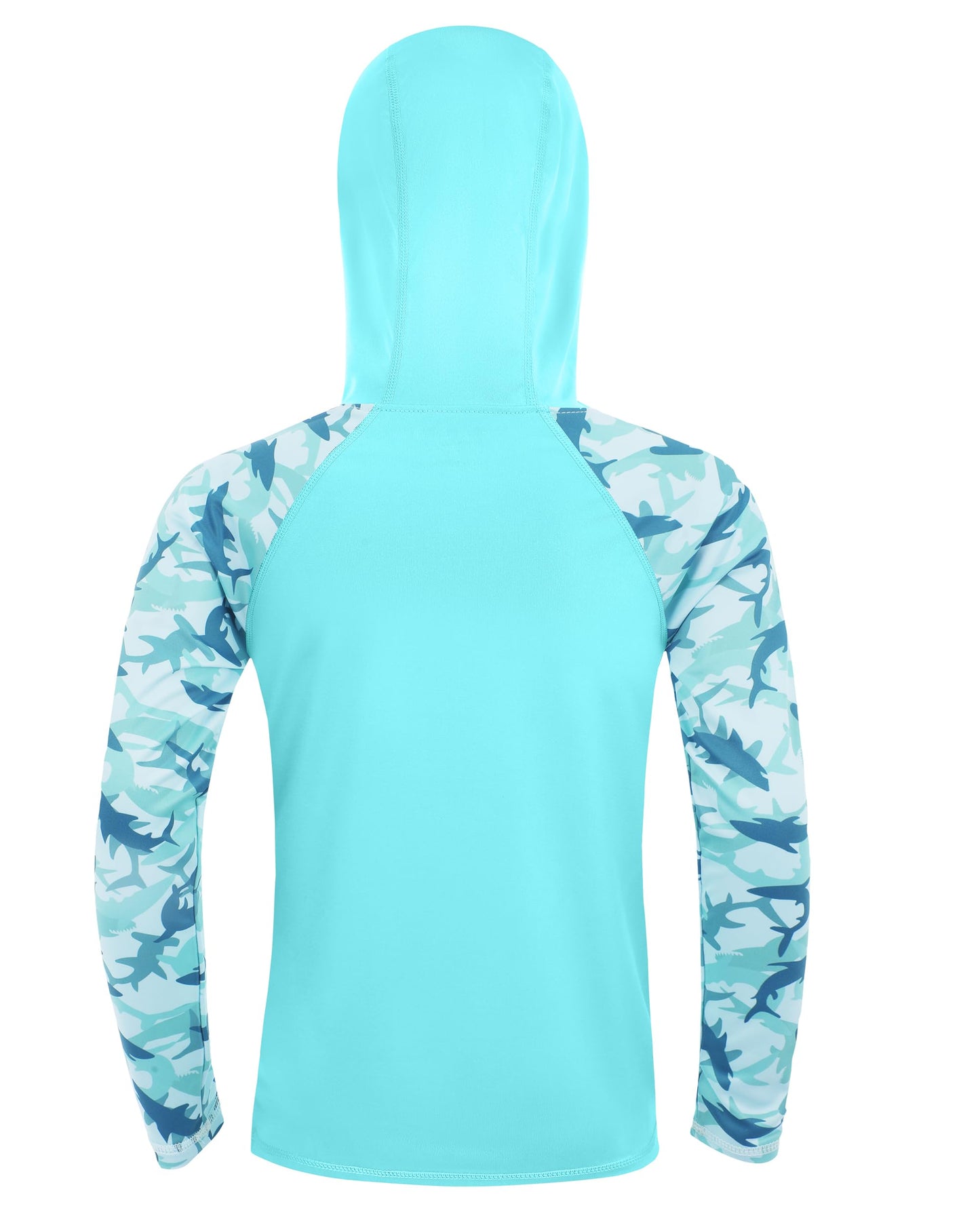 DRONIRING Boys Rash Guard Swim Hoodie, UPF 50+ UV Sun Protection Long Sleeve Fishing Shirt, Kids Youth SPF Water Shirts