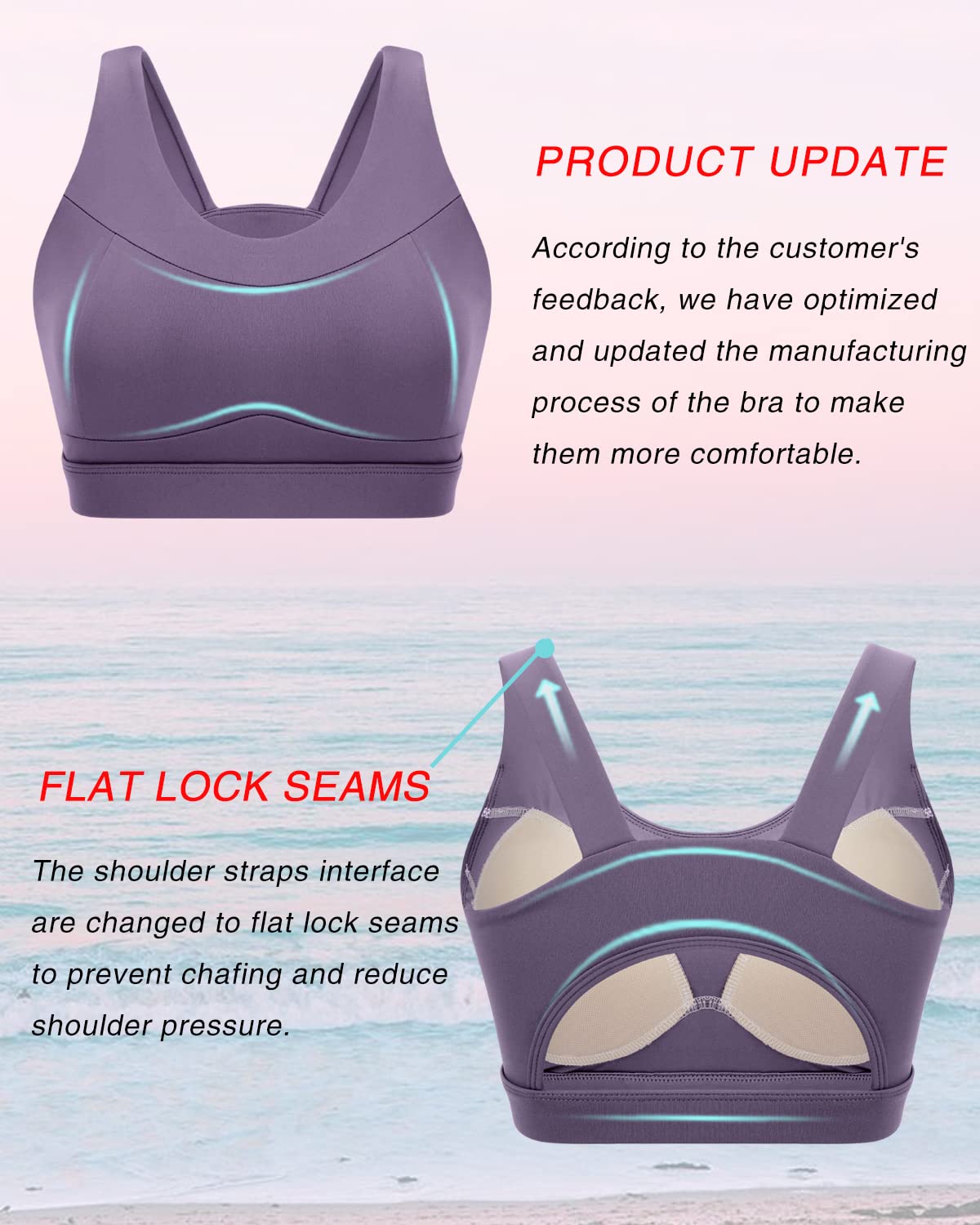 RUNNING GIRL High Impact Sports Bras for Women,Racerback Bra Workout Crop Tops for Women(WX2667 Purple,3XL)