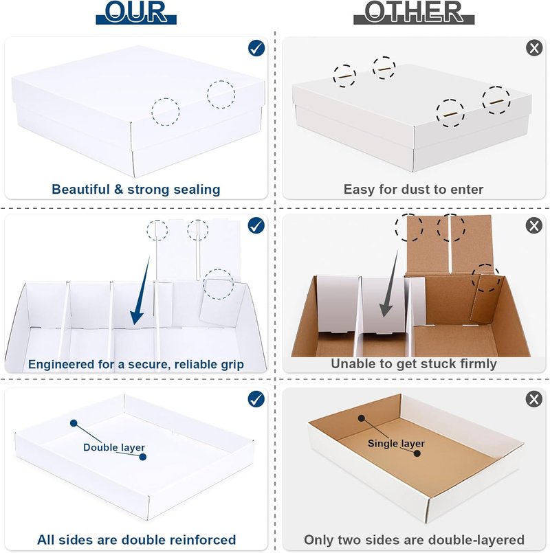 Trading Card Storage Box - 5 Row Cardboard Organizer for MTG, TCG & Sports Cards | 2 Pack