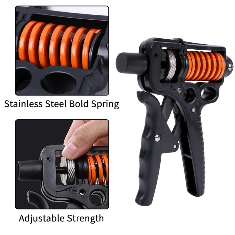 Wesoke Grip Strength Trainer Kit 5 Pack, Forearm Strengthener with Adjustable Resistance, Finger Exerciser Stretcher, Grip Ring, Hand Grippers, Stress Relief Ball for Muscle Building Injury Recover