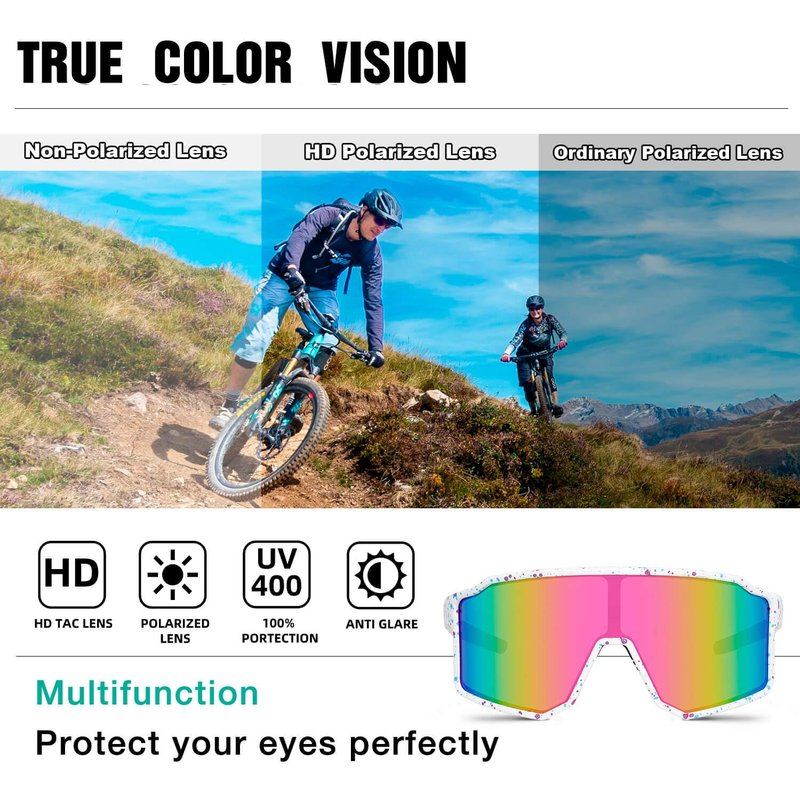 AVV Polarized Cycling Baseball Running Sunglasses UV400 - Sports Glasses for Outdoor Training, Youth & Adults, Secure Fit