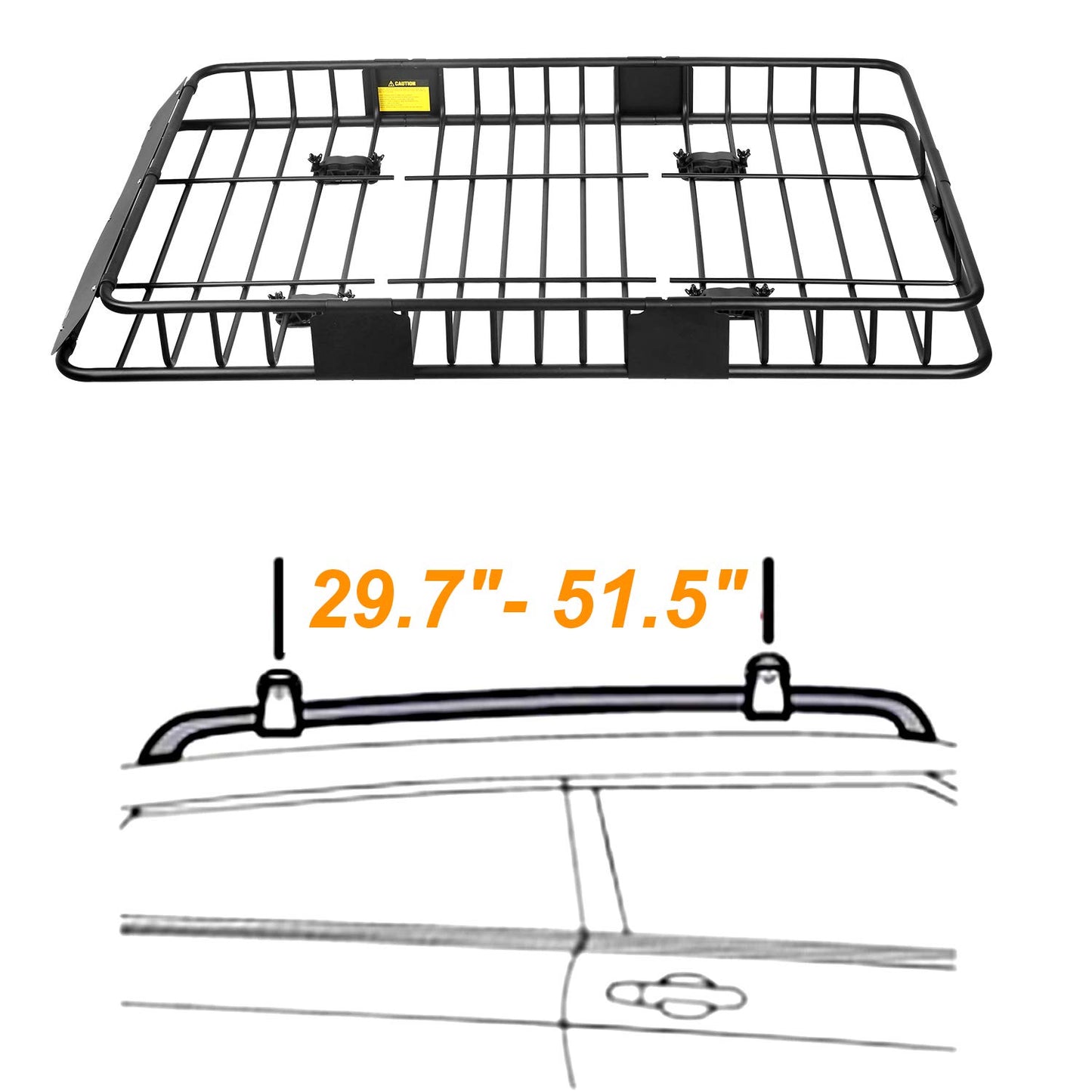 XCAR Roof Rack Basket Rooftop Cargo Carrier 64"x 39"x 4" + 3' x 4' Cargo Net + Cargo Carrier Bag 15 Cubic ft