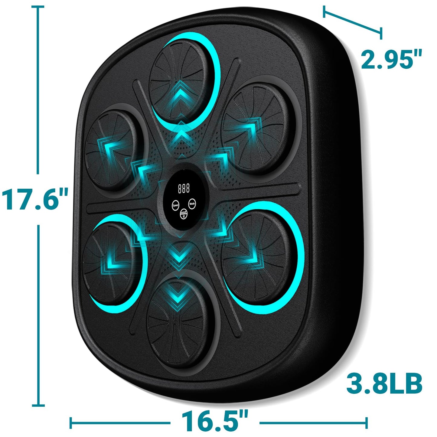 OurStarry Smart Music Boxing Machine for Adults and Kids, Wall Mounted Punching Trainer with Boxing Gloves, LED Electronic Target, 9 Modes and 9 Speeds, Home Gym Workout Equipment (Black 03)