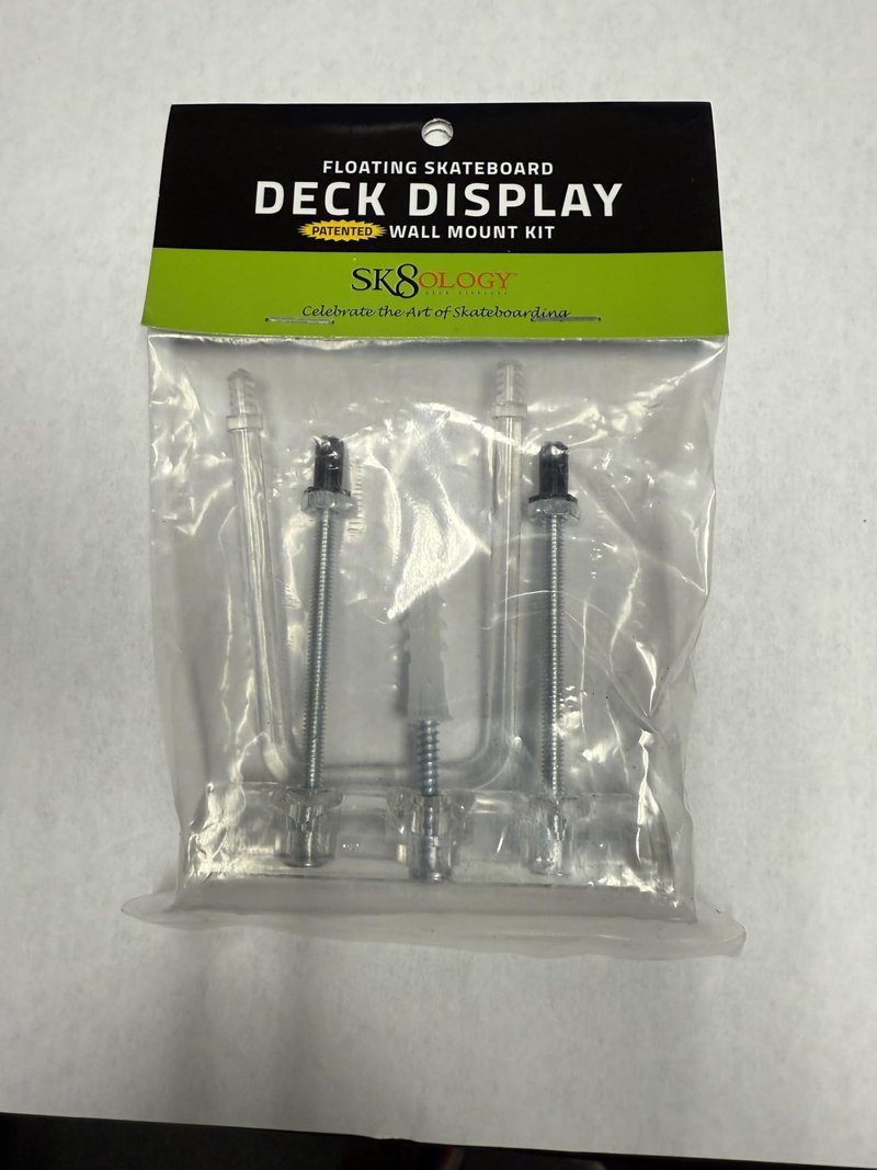 Sk8ology Skateboard Deck Display 3 Pc Kit Floating Wall Mount