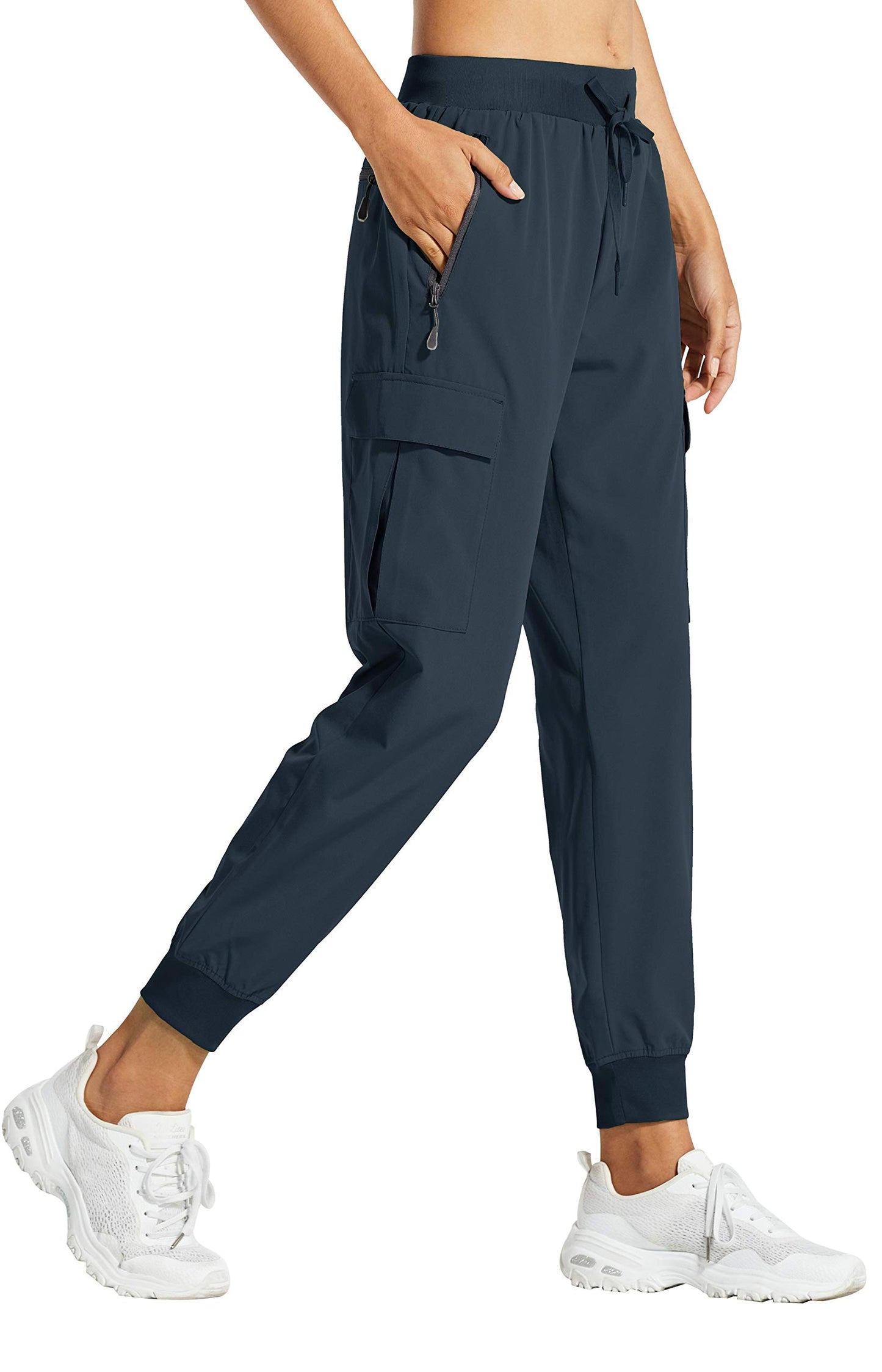 Libin Women's Cargo Joggers Lightweight Quick Dry Hiking Pants Athletic Lounge Casual Travel, Navy L