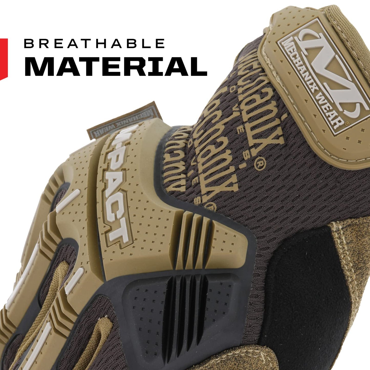 Mechanix Wear: M-Pact Work Gloves with Secure Fit, Work Gloves with Impact Protection and Vibration Absorption, Safety Gloves for Men (Brown, Medium)