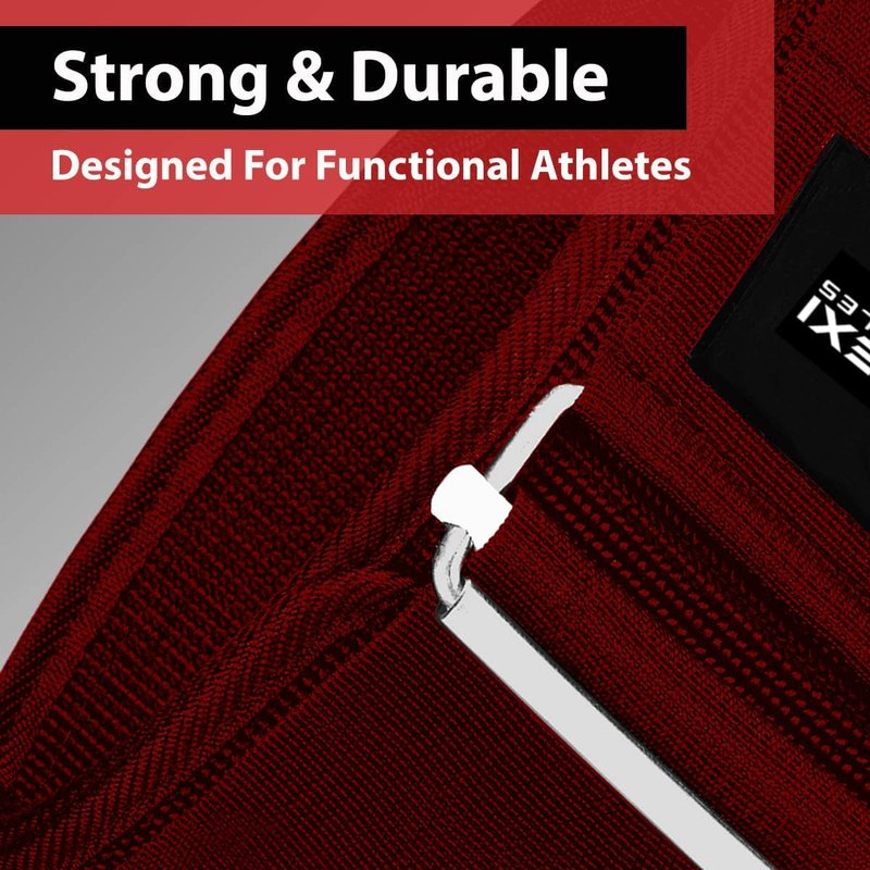 Flexi Muscles Quick Lock Weightlifting Belt - Adjustable Back Support with Metal Buckle - Ideal for Powerlifting, Cross Training, and Olympic Lifting - Durable Lifting Belt for Men & Women (Red, L)