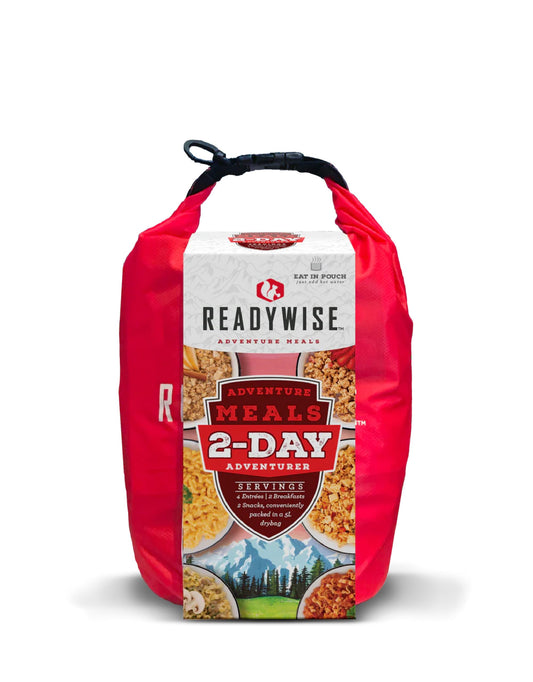 ReadyWise 2-Day Adventure Bag | Freeze-Dried Backpacking & Camping Food | Waterproof Dry Bag | 23 Servings