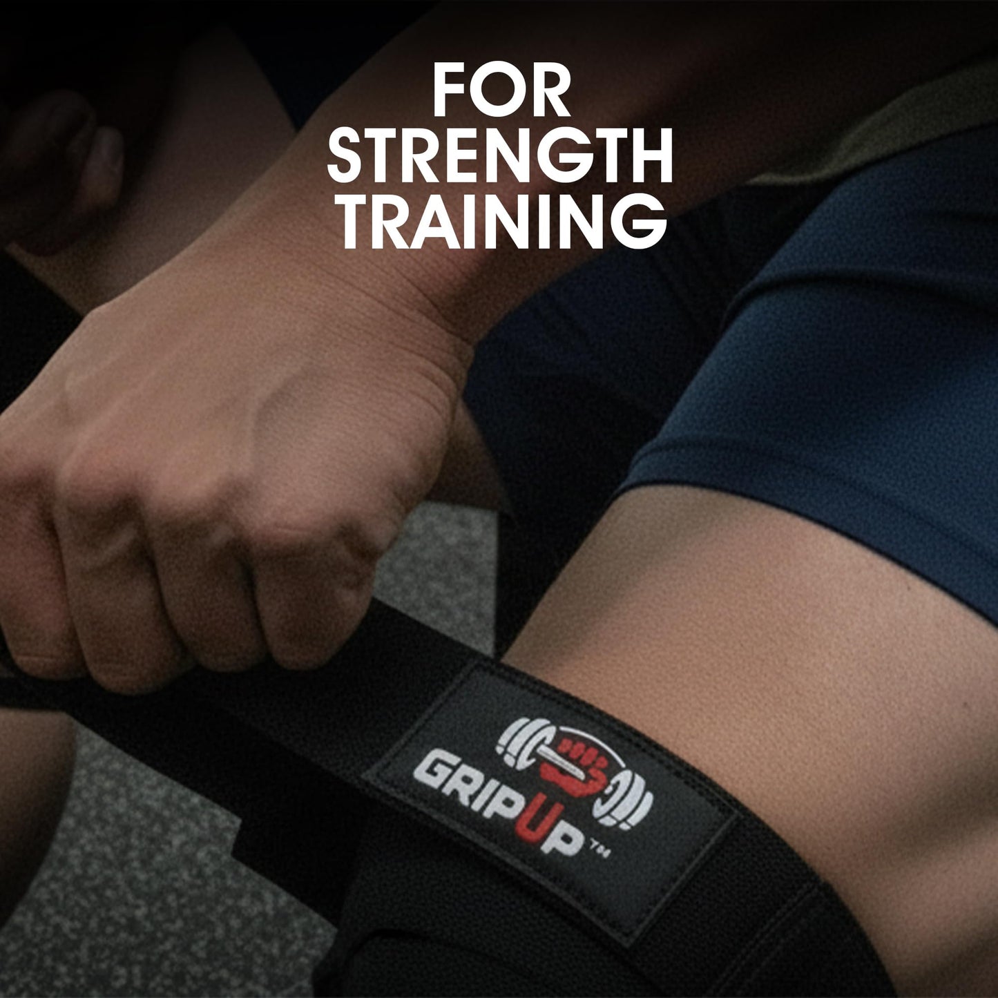 GripUp 78” Knee Wraps for Weightlifting (Pair) – Support Straps for Squats, Powerlifting & Gym Training, One Size GP20 (Black)