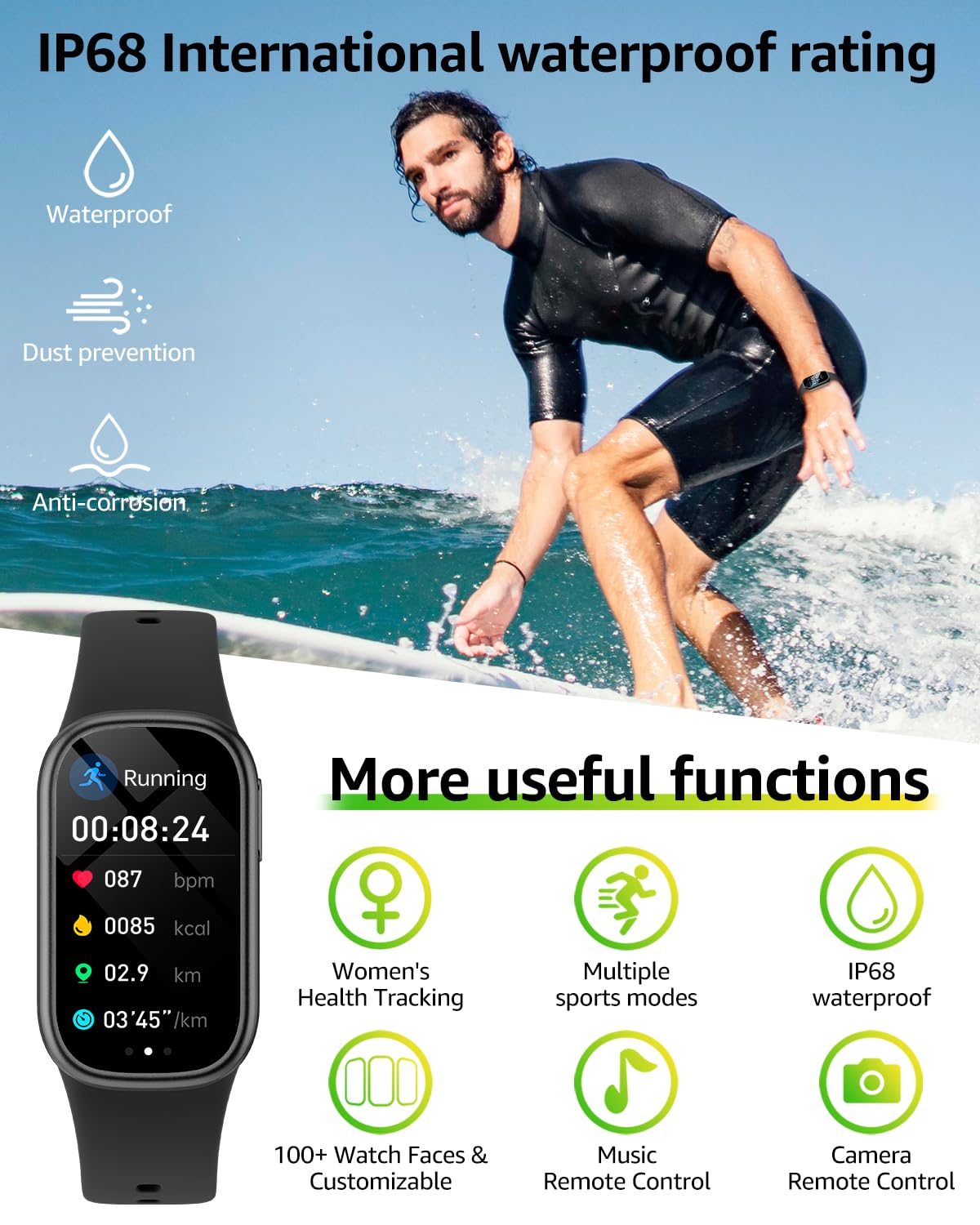 Asmoda Fitness Tracker (Answer/Dial Call), Smart Watch with 1.47" HD Touch Display, 130+ Sport Modes Activity Tracker with Sleep Monitor, IP68 Waterproof Tracker for Android&iPhone Women Men