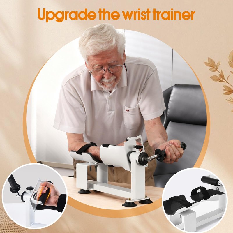 Wrist Joint Assisted Exerciser,Daily Recovery Training strengthening Power Device with Armrest Support, Adjustable Resistance, 4 Suction Cups