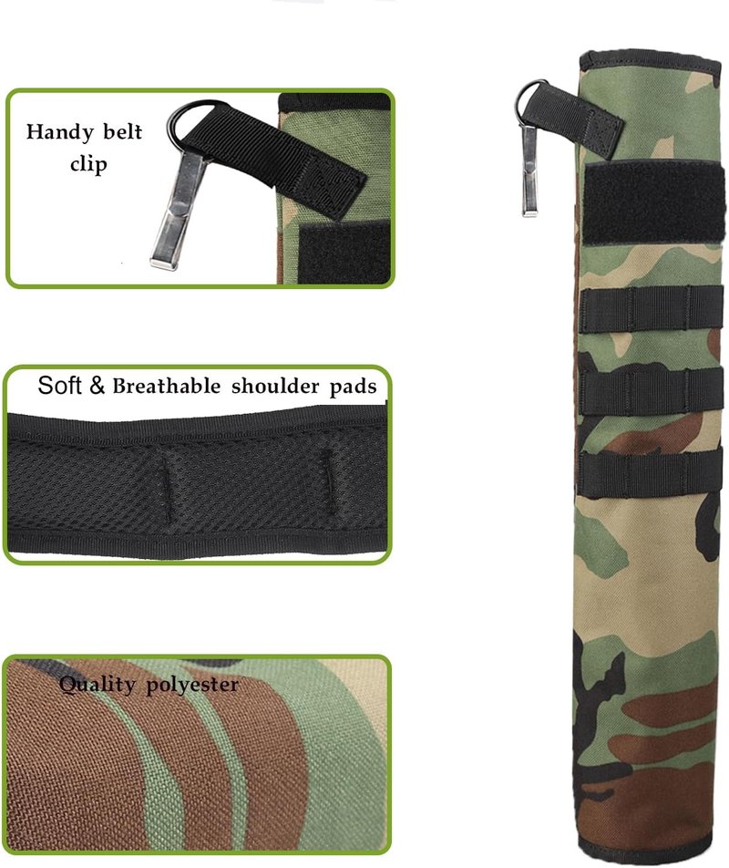 Lightweight Back Arrow Quiver - Dual Use Foldable Compact Hip Bag for Target Shooting | Molle System