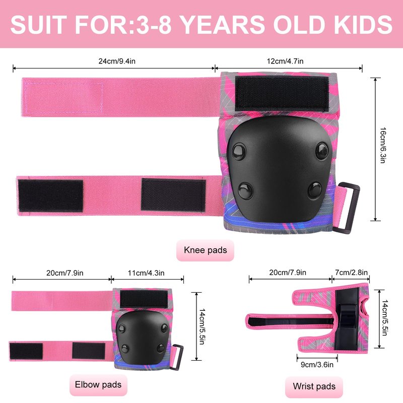 YooxArmor Toddler Knee Pads and Elbow Pads Set for Kids 3-5/5-8, Kids Wrist Guards for Roller Skating,Cycling, Skateboard, Inline Skating, Scooter Riding Sports