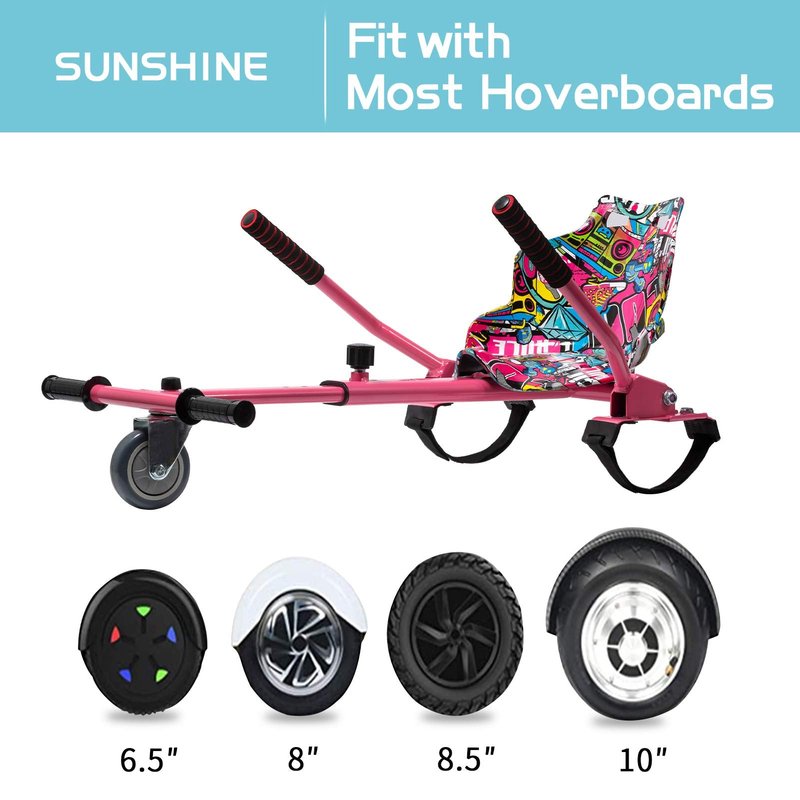 SUNSHINE Hoverboard Kart Seat Attachment Accessory for 6.5" 8" 10" Two Wheel Self Balancing Scooter