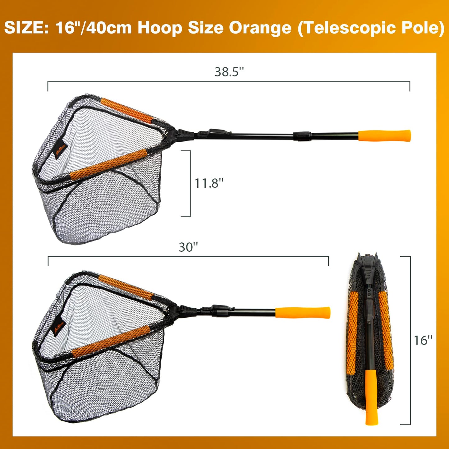 MoiShow Floating Landing Net – Foldable Fishing Net for Freshwater & Saltwater – Lightweight Fly Fishing Net