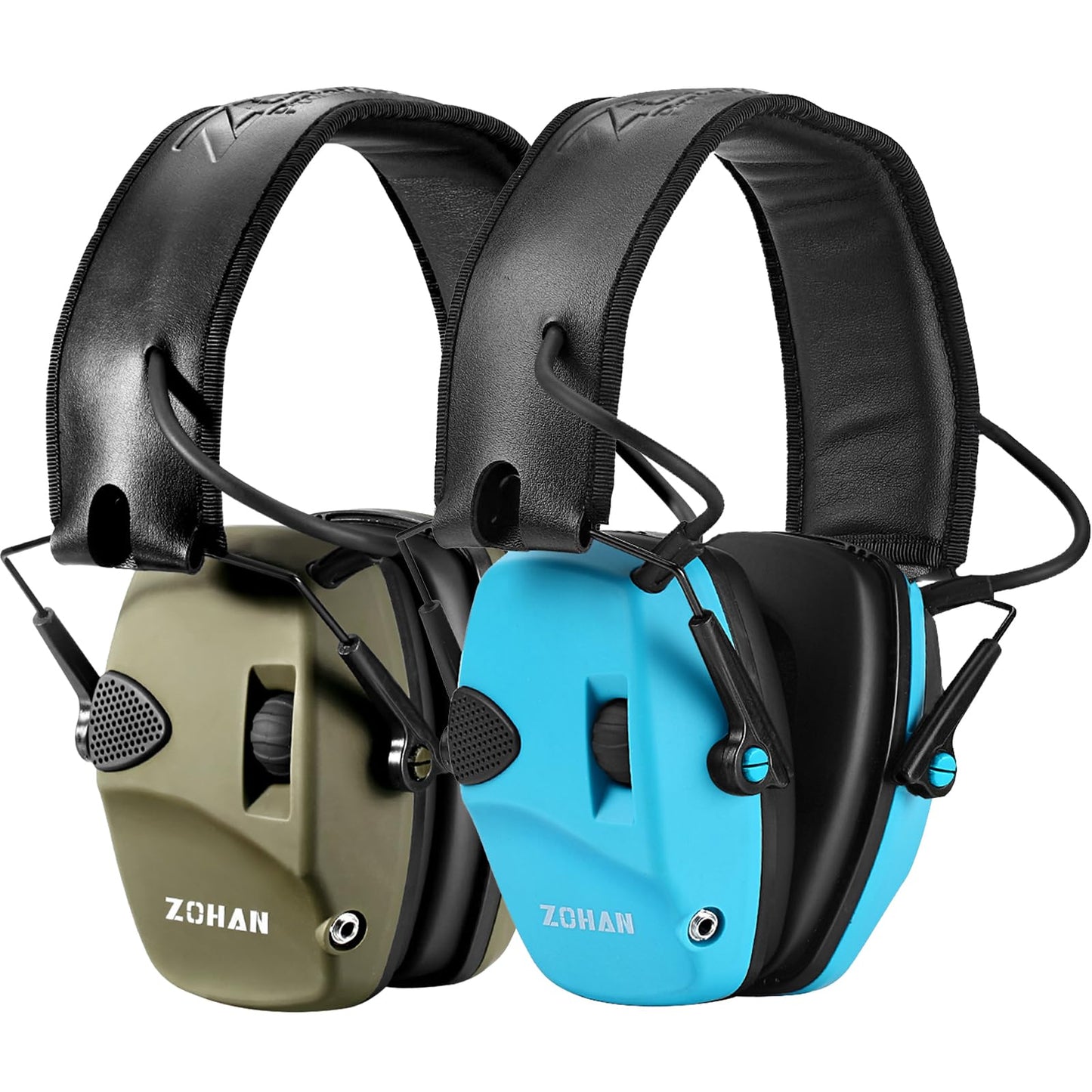 ZOHAN EM054 Electronic Shooting Ear Protection with 4X Sound Amplification 2 Pack,Slim Active Noise Reduction Earmuffs for Gun Range