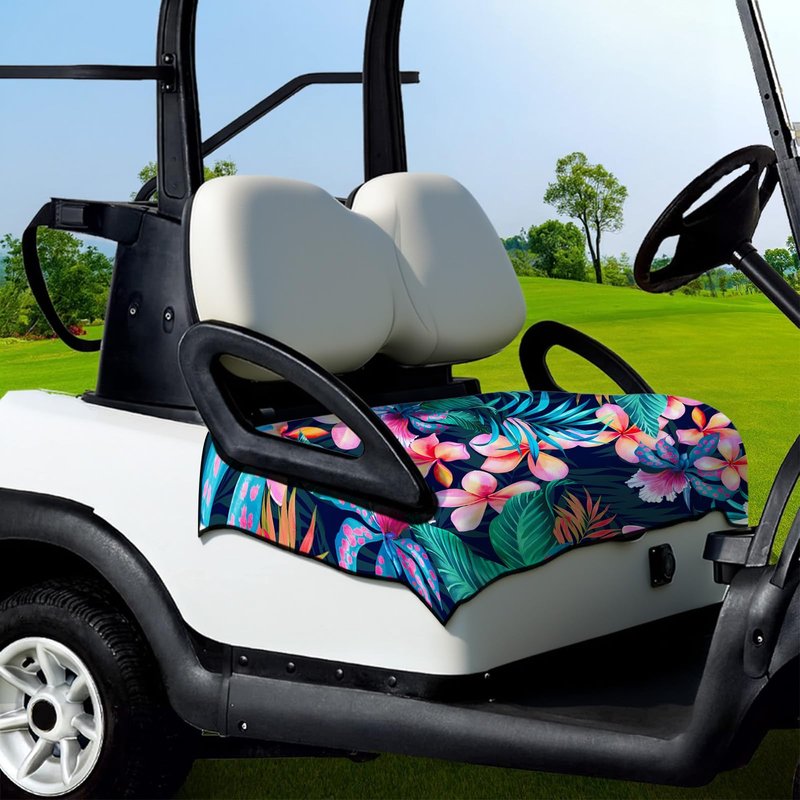 Golf Cart Seat Covers,Pink Floral Print Golf Cart Seat Towel Blanket, 100% Microfiber, Soft and Comfortable,Universal Club Car, and More 2-Seat Golf Carts, Stylish Golf Cart Accessory, 50''x31''