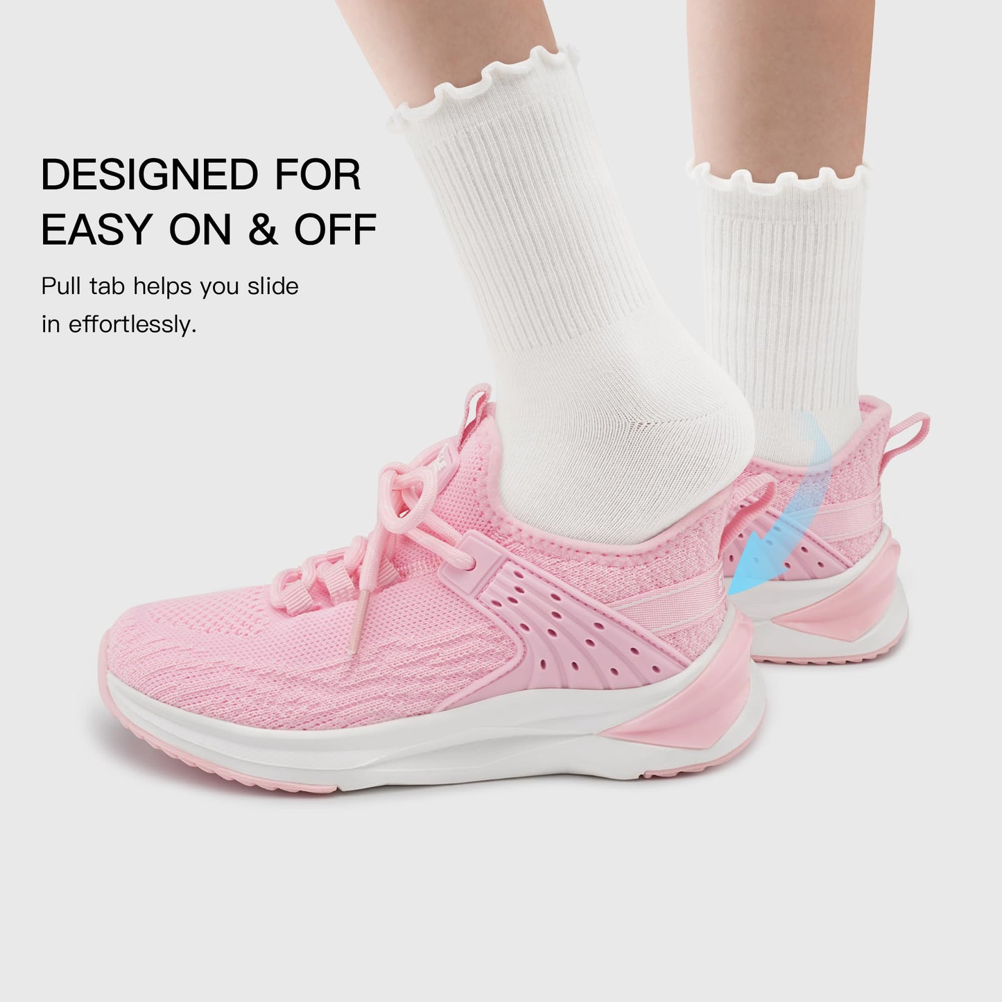 Stelle Girls Tennis Shoes Slip-on Kids Sneakers Lightweight Running Shoe Boys Walking Athletic Flats for Little/Big Kids(Pink, 13ML)