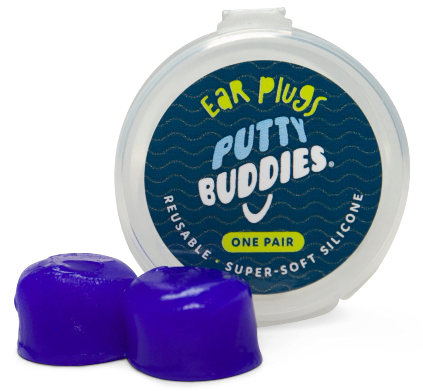 PUTTY BUDDIES Original Swimming Earplugs, 3-Pair Pack (Red/Blue/Yellow)