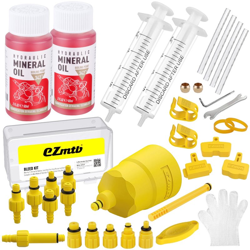 YOUMAYSTORY Hydraulic Brake Bleed Kit for Shimano,TEKTRO, MAGURA and Other Mineral Oil Brake Systems, Brake Fluid Change Hydraulic Kits, Including High Performance Brake Fluid Mineral Oil 120ml