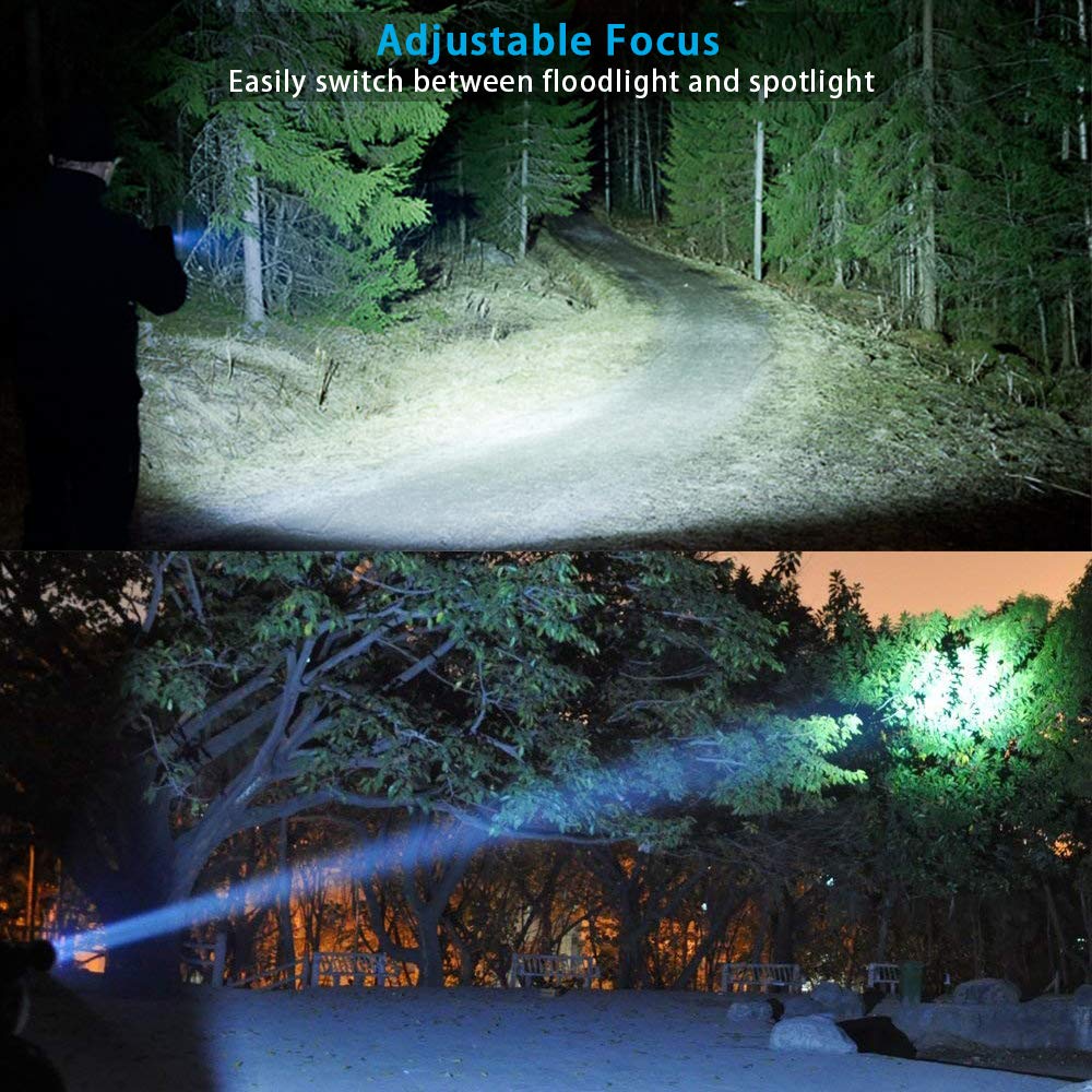 UV Flashlight Rechargeable, Black Light Flashlight with Magnet&Side Work Light 3in1 Tactical Flashlight Blacklight&Redlight, 1000lm, Zoomable, Waterproof LED Torch for Pet Urine Detector, Mechanics