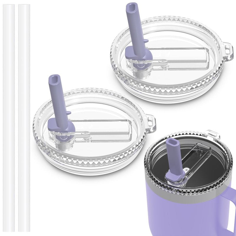 30 oz Flip Straw Lid for YETI 30/32 oz Tumbler,Yeti 26/35/42 oz Straw Mug, Straw Lid for YETI Rambler Drinkware, Shatter-Proof and Dishwasher Safe, Cosmic Lilac 2 Pack
