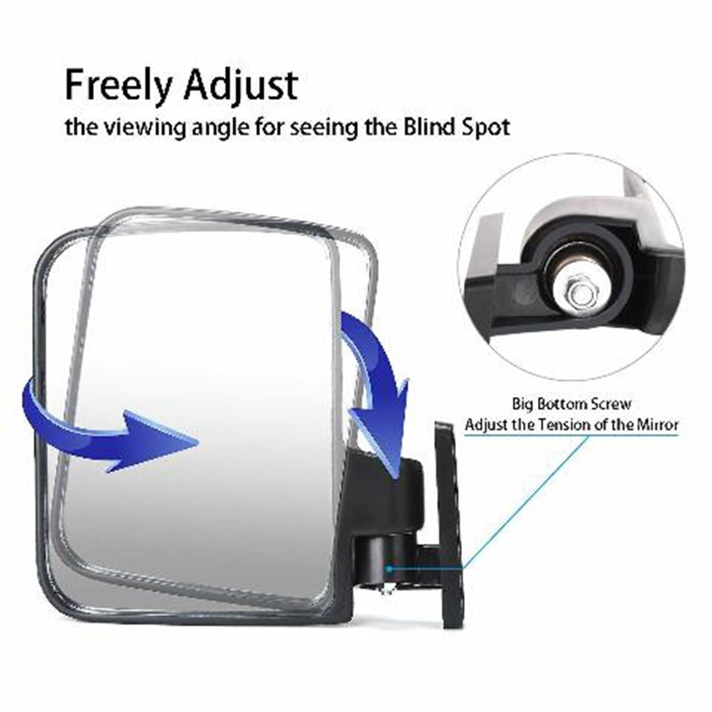 MadJax Golf Cart Side Mirror Set | 180° Fully Adjustable Golf Cart Mirror Universal Design | Sold as Pair