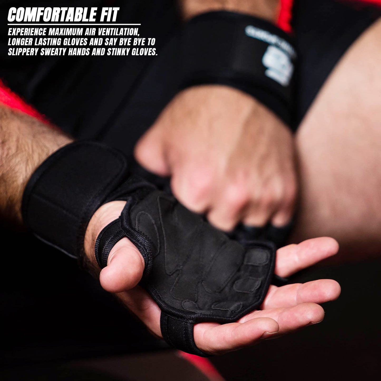 Fit Active Sports New Grip 2.0 Ventilated Weight Lifting Workout Gloves with Wrist Wraps for Gym Exercise, Weightlifting, Pull Ups - for Men & Women (XL)