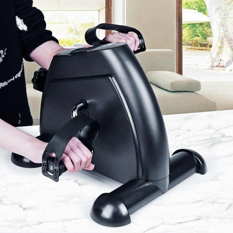 Mini Exercise Bike, Uten Under Desk Bike Pedal Exerciser, Peddler Exerciser, Portable Foot Cycle Arm & Leg Peddler Machine with LCD Screen Displays (Black)
