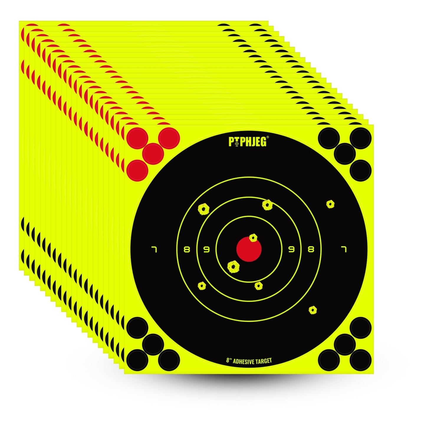 PTPHJEG Bright Fluorescent Yellow Adhesive Splatter Shooting Targets 8x8 Inches (50 Pack)