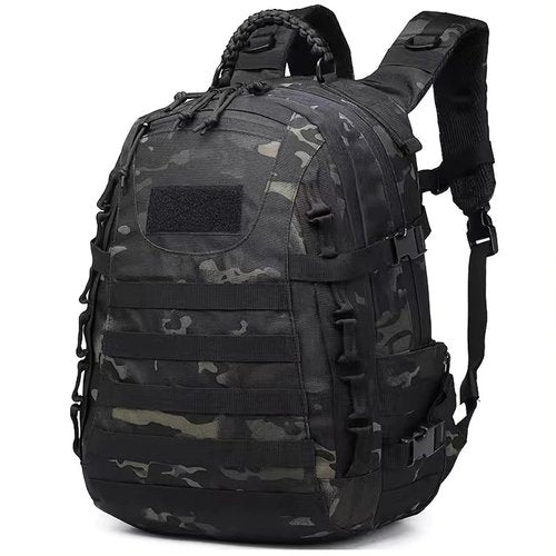 Visnalefry 35L 1000D Nylon Camping Backpack Waterproof Trekking Fishing Hunting Bag Outdoor Tactical Molle Climbing Rucksack Bag (black CP)