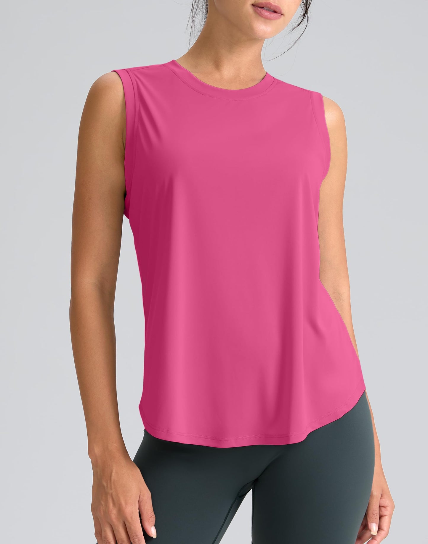 SANTINY Women's Workout Tops Athletic Gym Yoga Tank Tops (Rose_XS)
