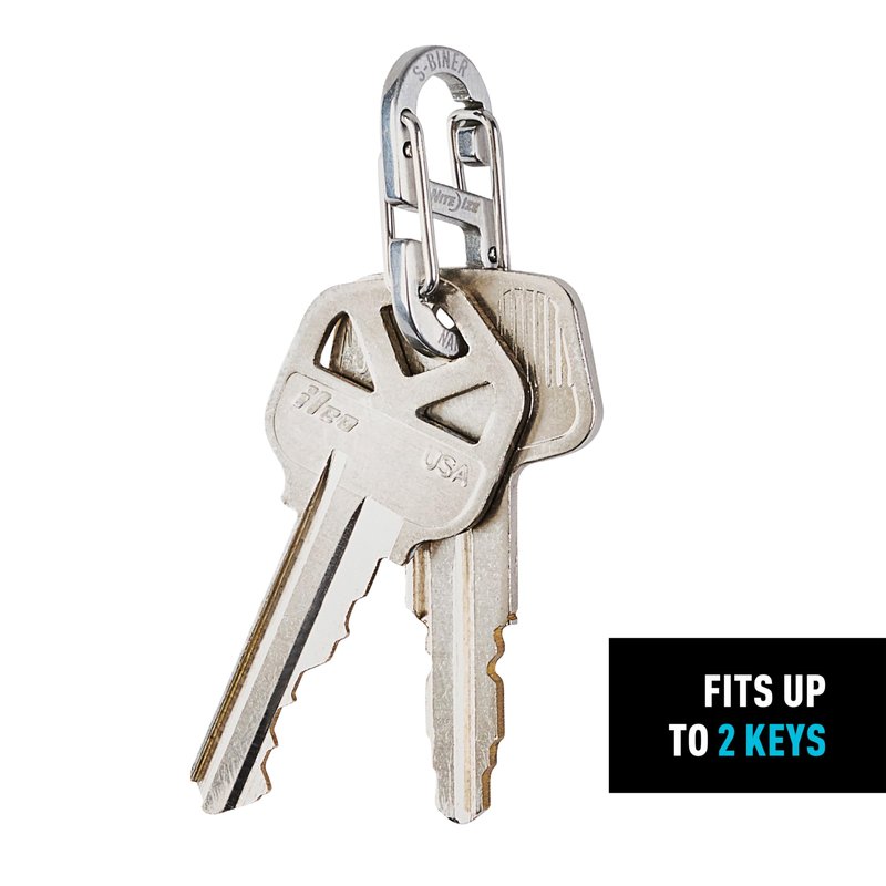 Nite Ize S-Biner NanoLock - Mini Stainless Steel Carabiner for Compact Security - Features Narrow Openings & Dual Spring Gates - Organize & Secure Keys with Ease - 4 Pack