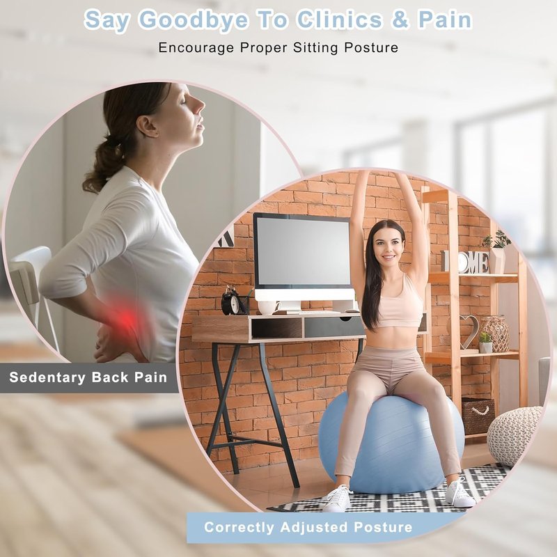 Swiss Pilates Exercise Ball - Stability Ball for Pregnancy & Fitness | Multiple Sizes Available