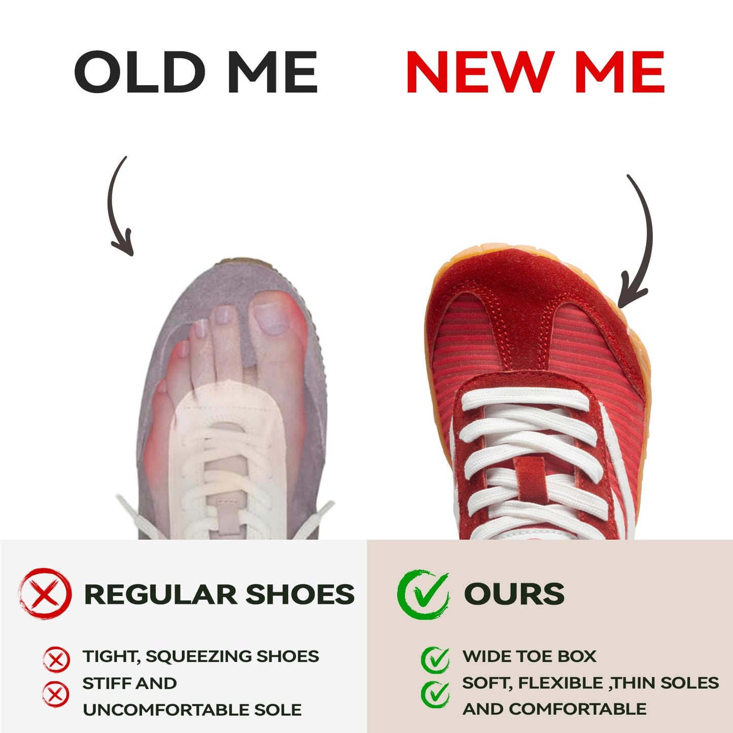 Barefoot Shoes Women Casual Sneakers,Wide Toe Box Shoes Women Zero Drop Barefoot Shoe Men,Minimalist Trail Running Shoe,Non-Slip Lightweight Breathable Comfortable Fashion Walking Hiking Shoes Unisex