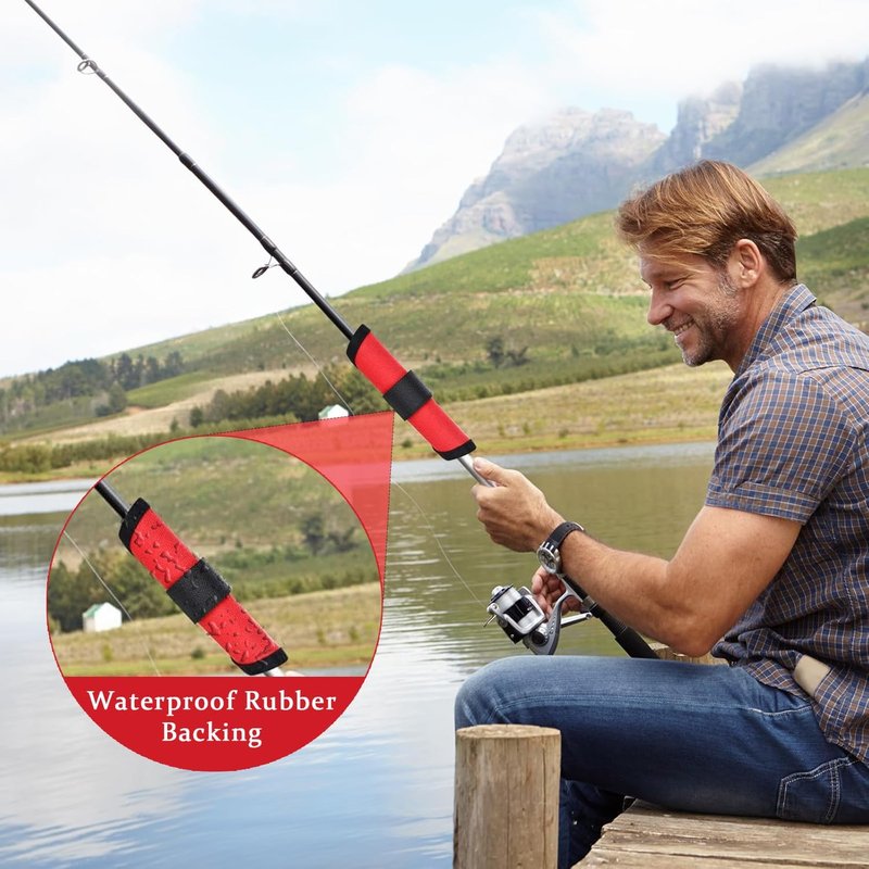Fishing Lure Covers - 5.9" Rod Lure Wraps for Fishing Rods | Tri-Color Mixed Design