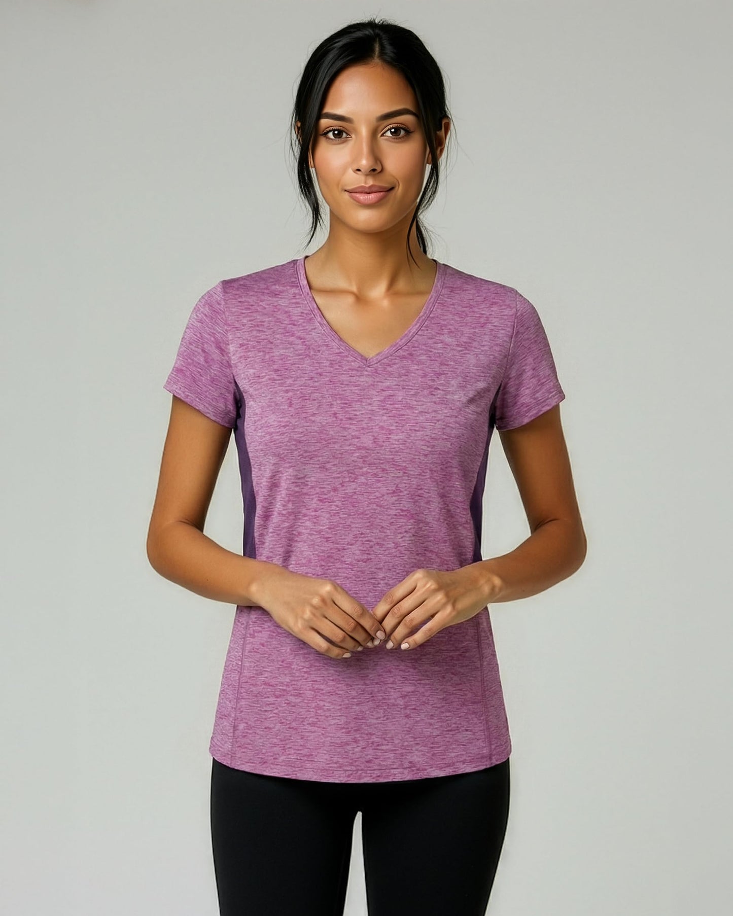 5 Pack Women's Dry Fit V Neck Workout Tops T Shirts Athletic Gym Yoga Tees