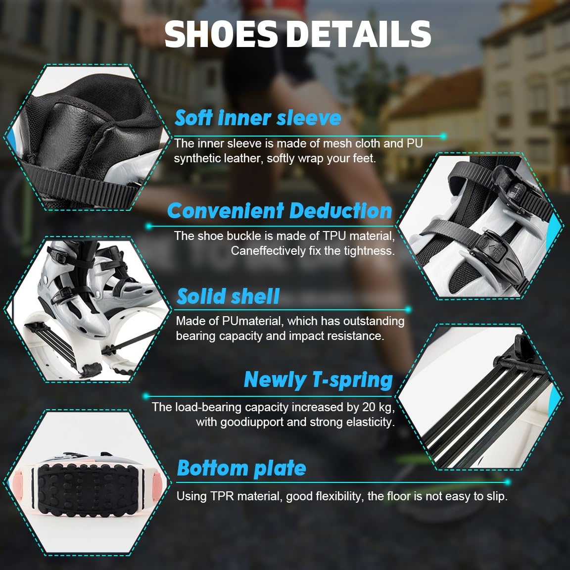 KPUKGJDK Kangaroo Jump Shoes for Women & Men – Adult Moon Shoes with 4 Springs, Low-Impact Fitness Jumping Boots for Exercise, Weight Loss, Cardio