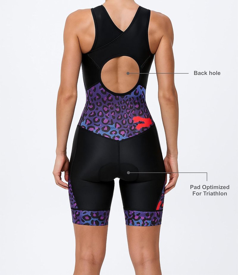 Women's Triathlon Tri-Suit - Quick-Drying Sleeveless Racerback Bodysuit | Blue