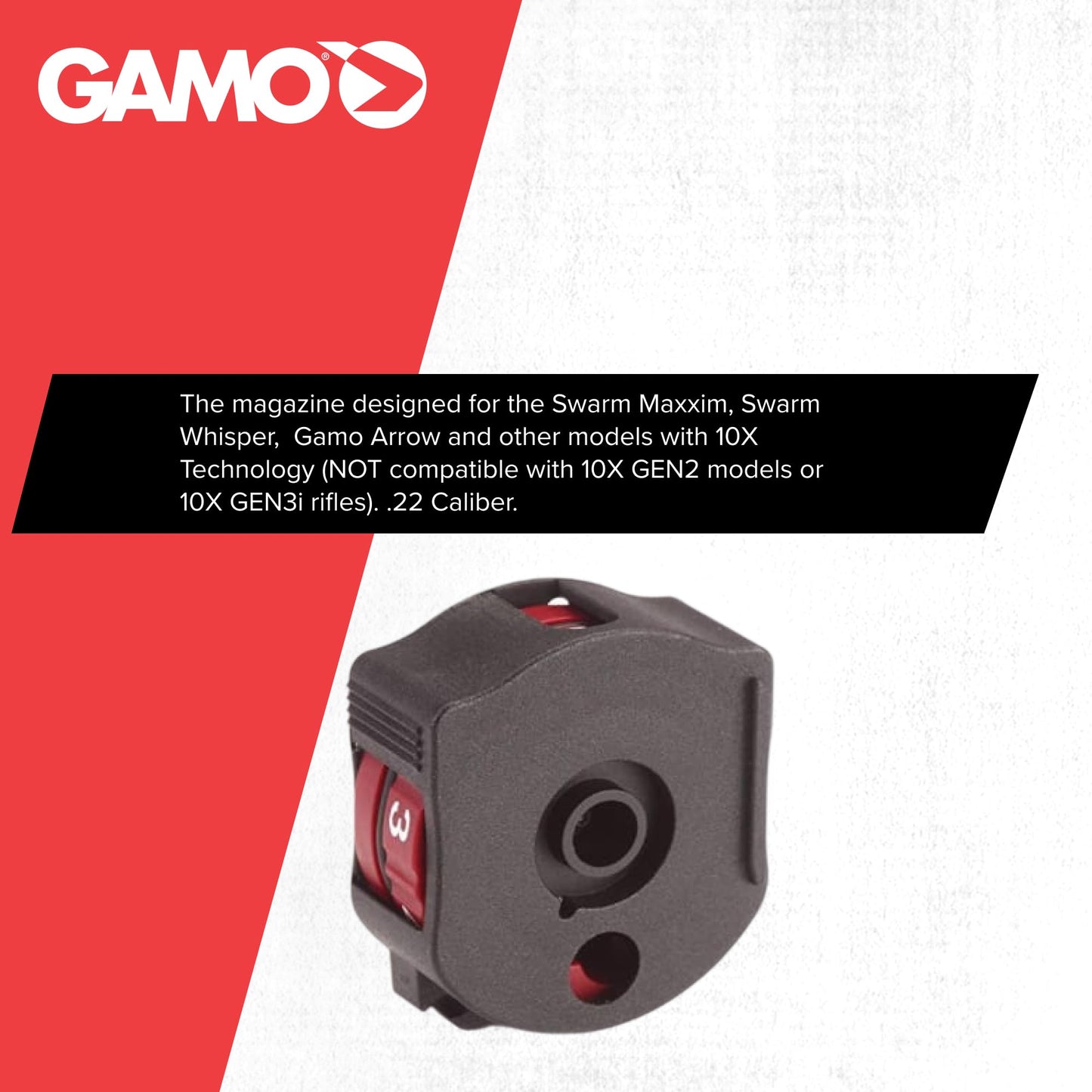 Gamo 10X Quick‑Shot Compatible 10‑Round Magazine -.22 Caliber