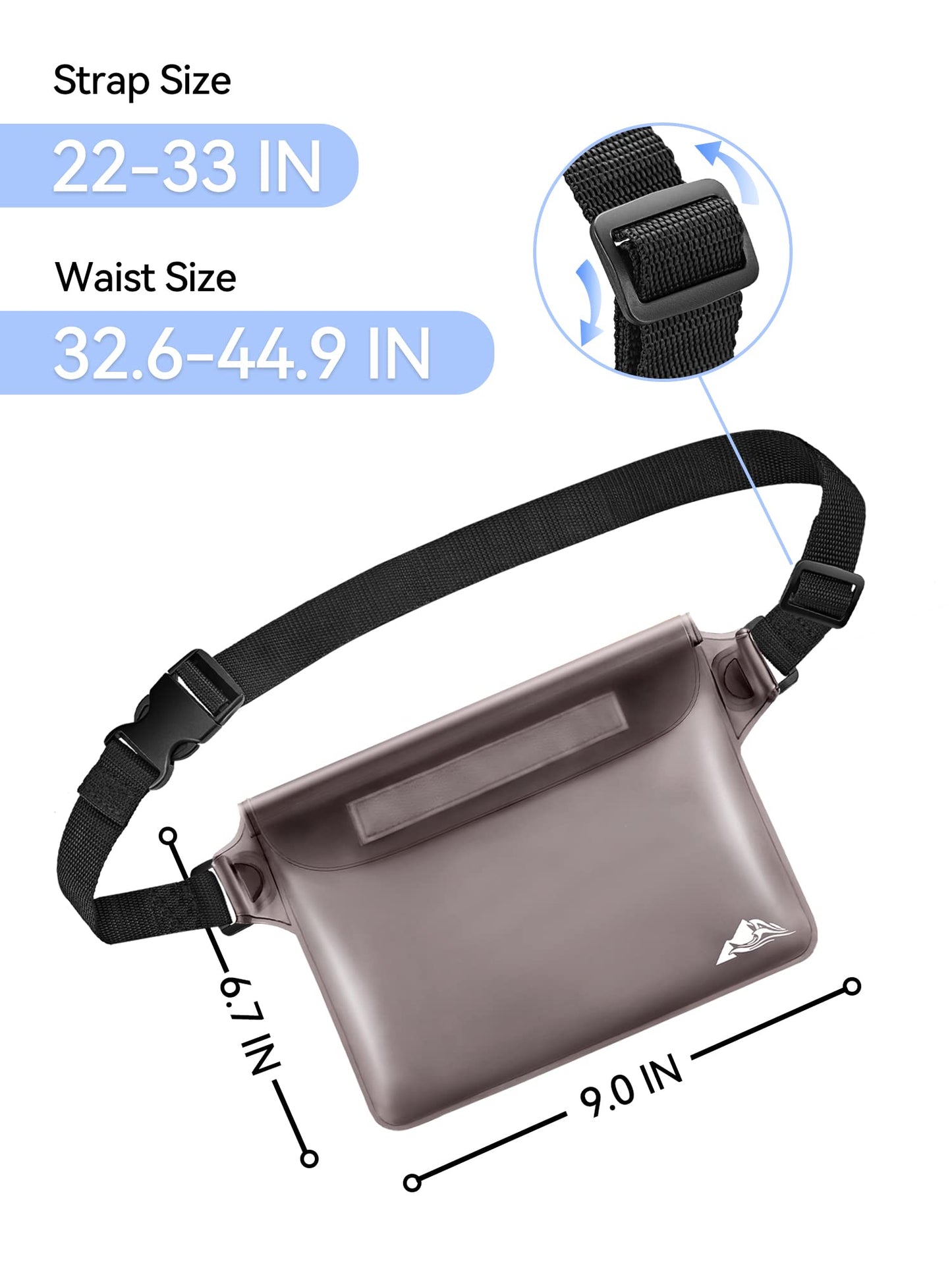 HEETA Waterproof Fanny Pack, Waterproof Pouch Dry Bag 2-Pack for Phone Passport Purse, Adjustable Waist Strap for Swimming Kayaking Boating Paddle Board Accessories Cruise Beach Camping Essentials