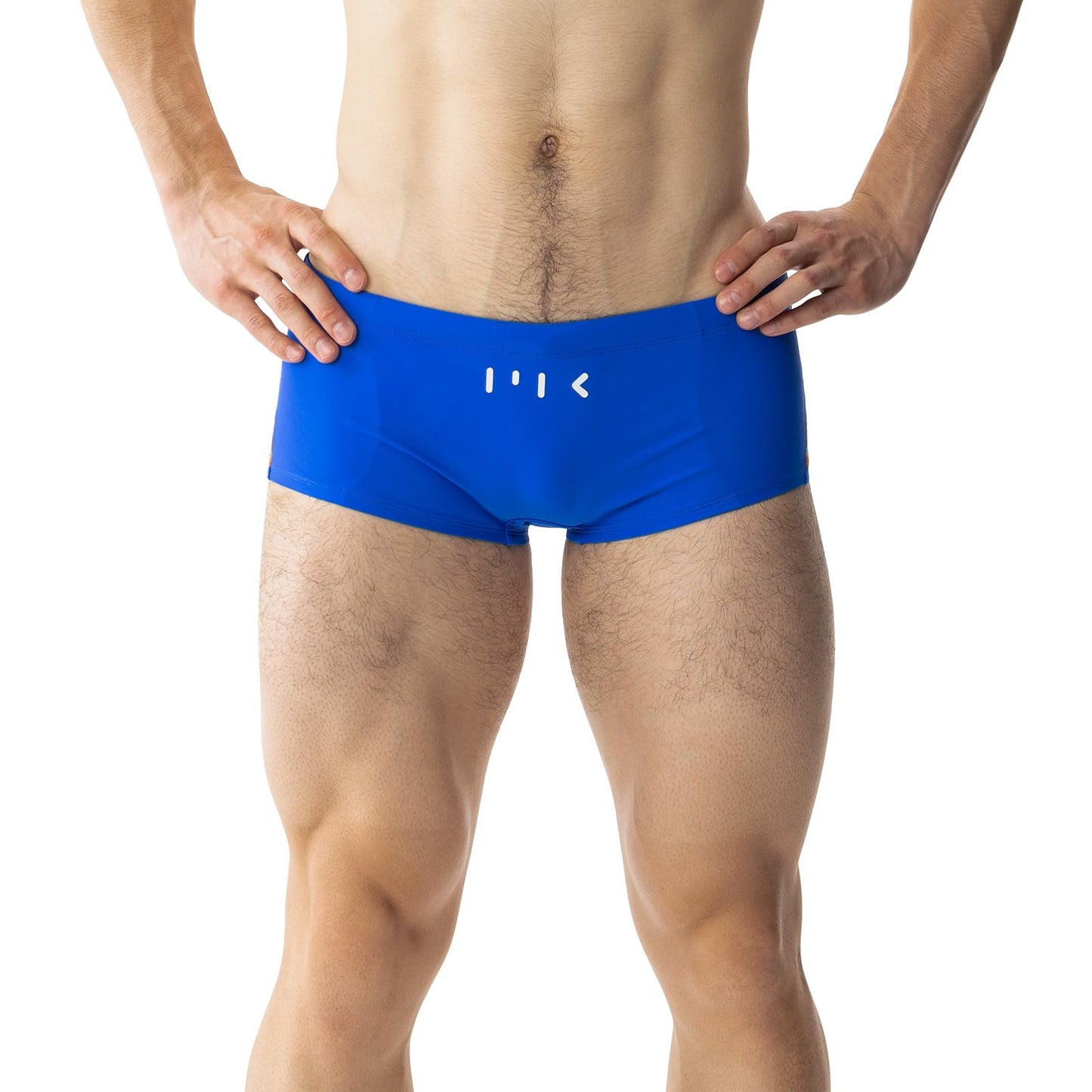 MY KILOMETRE Men's Square Leg Swimsuits Briefs Quick Dry Durable Athletic Swim Jammers for Training Swimming Solid Color Swimwear for Men (Blue M)