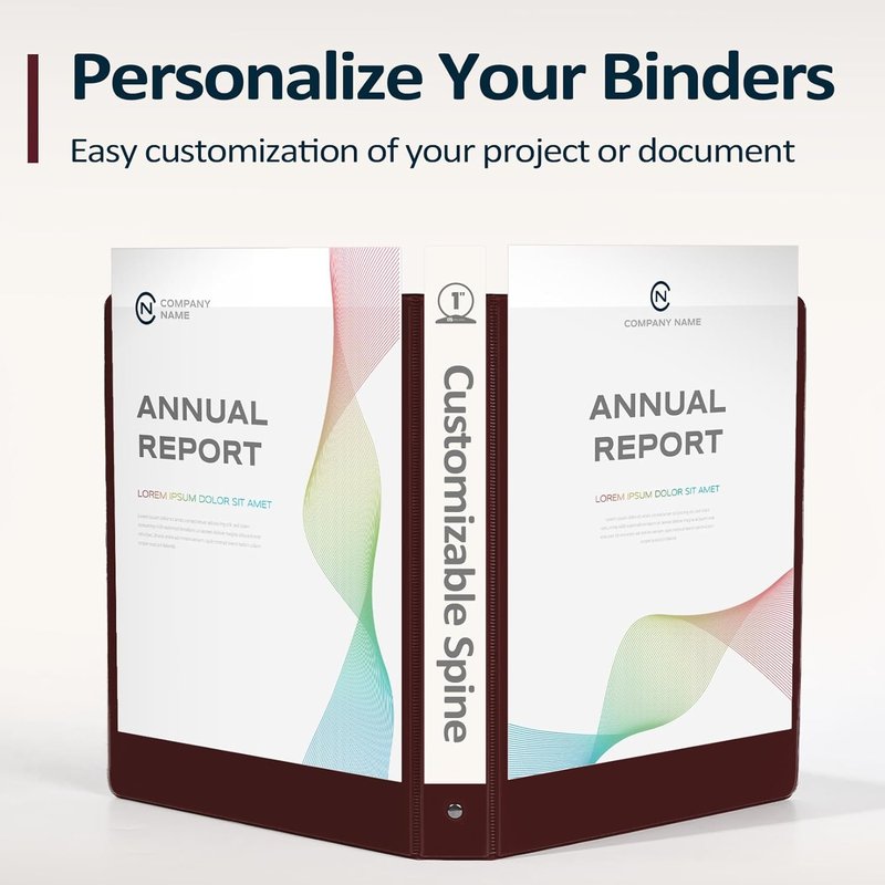 BinderX 2-Inch Extra Durable 3-Ring Binder - Customizable View Cover, Fits 450 Sheets | Navy Blue