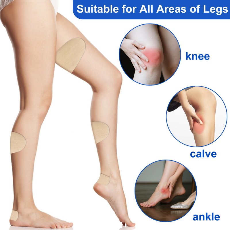 Anvosy Legs & Thigh Anti Friction Patches, Ultra-Thin Inner Thigh Anti Chafing Tape, Disposable & Invisible & Breathable & Sweat-Resistant Rub Protection Stickers for Women Girls 10 Packs